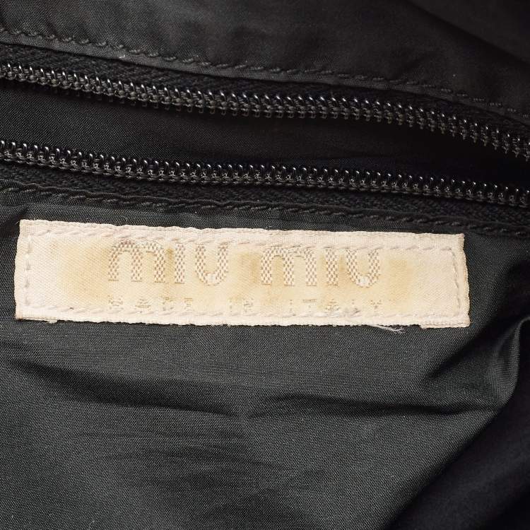 Pre Owned Miu Miu Black Neoprene Pocket Boston Bag 