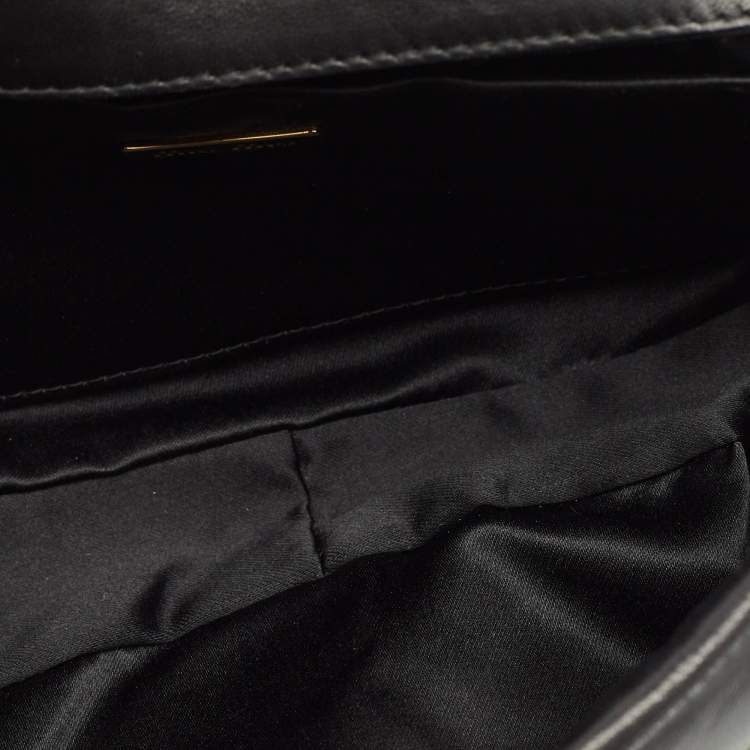 Pre Owned Miu Miu Dark Grey/Blue Leather, Suede and Python Spider Clutch Bag