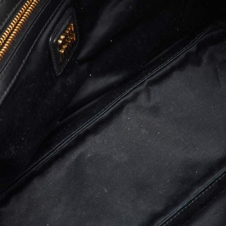 Pre Owned Miu Miu Black Leather Top Zip Beau Satchel