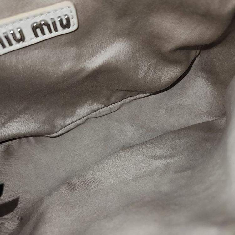 Pre Owned Miu Miu Beige Shearling Shearling Wander Matrasse Hobo Bag