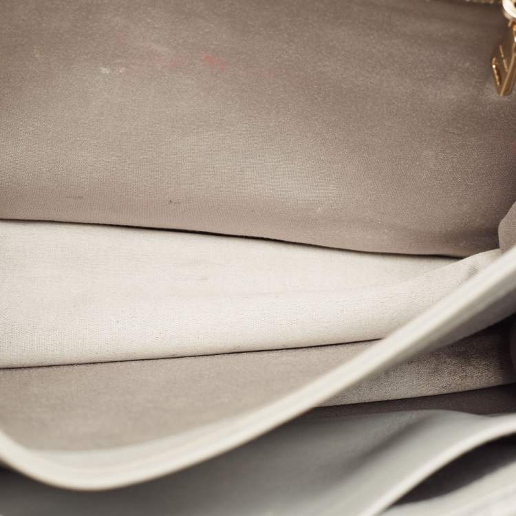 Pre Owned Miu Miu Grey Matelassé Leather Confidential Top Handle Bag