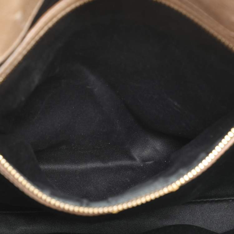 Pre Owned Miu Miu Beige Vitello Shine Leather Satchel