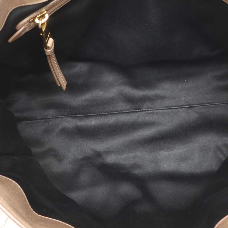 Pre Owned Miu Miu Beige Vitello Shine Leather Satchel
