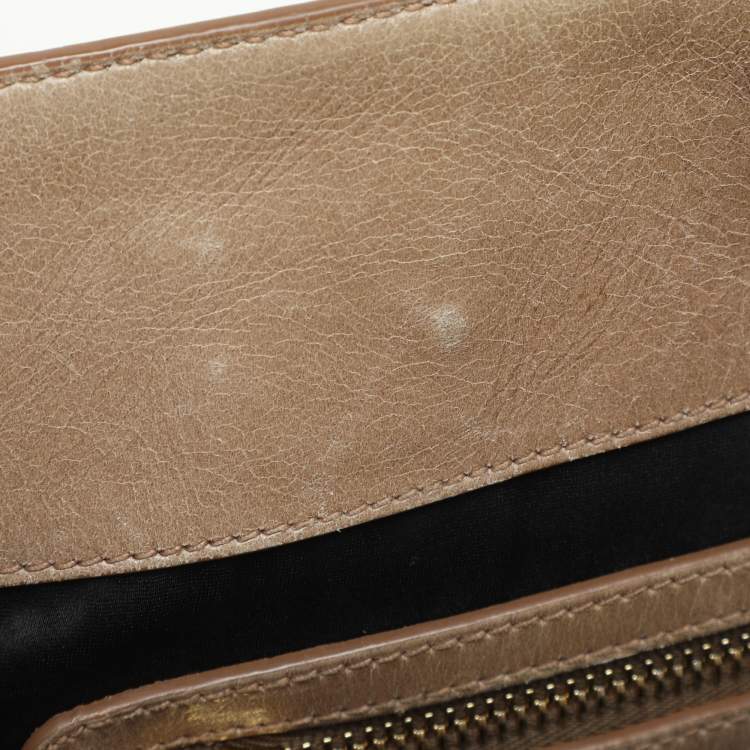 Pre Owned Miu Miu Beige Vitello Shine Leather Satchel