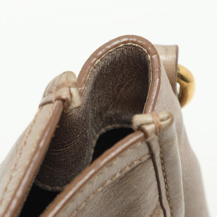 Pre Owned Miu Miu Beige Vitello Shine Leather Satchel
