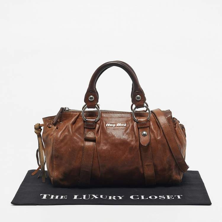 Pre Owned Miu Miu Brown Leather Satchel