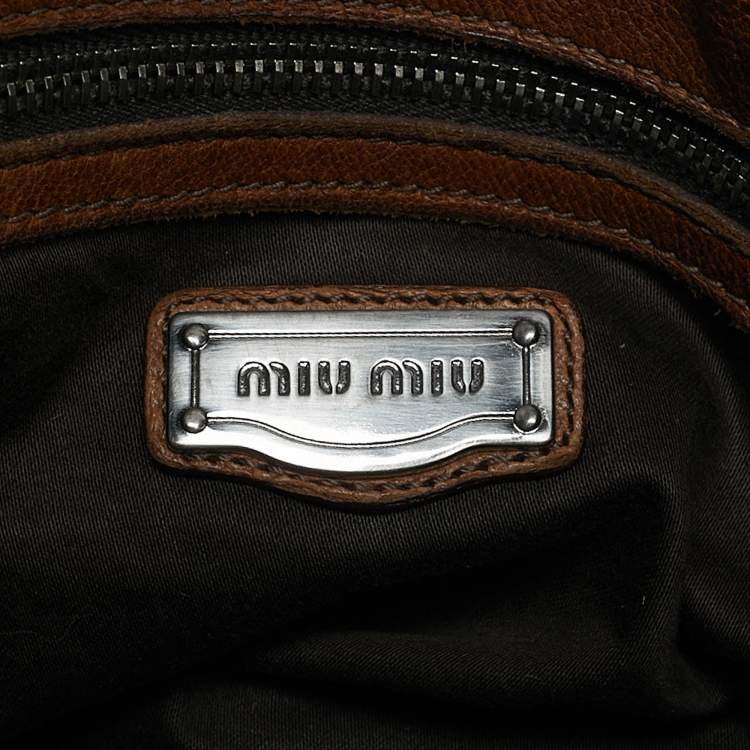 Pre Owned Miu Miu Brown Leather Satchel