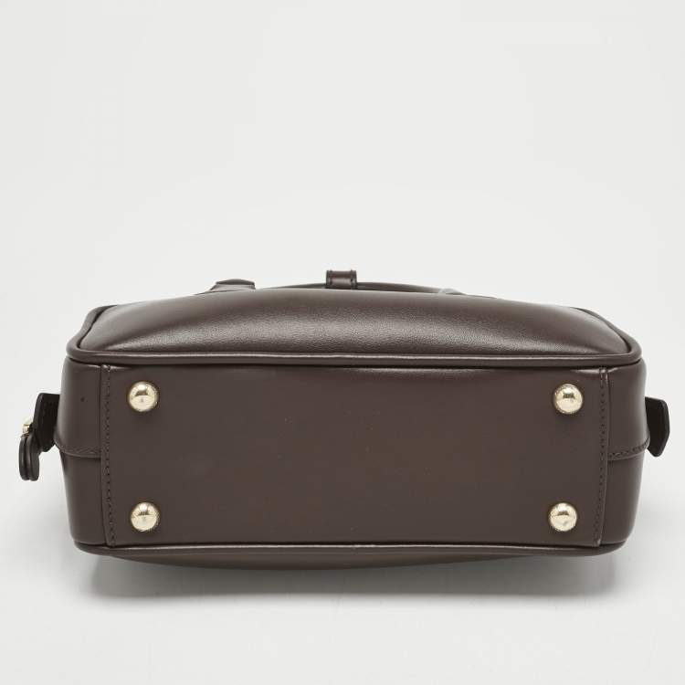 Pre Owned Miu Miu Cocoa Brown Padded Leather Arcadie Top Handle Bag