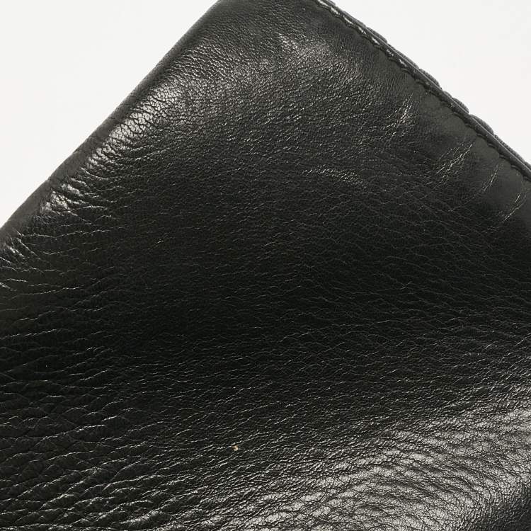 Pre Owned Miu Miu Black Matelassé Leather Crystals Shoulder Bag
