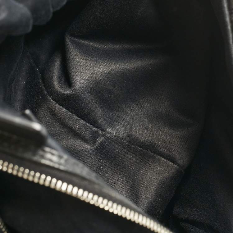 Pre Owned Miu Miu Black Matelassé Leather Crystals Shoulder Bag