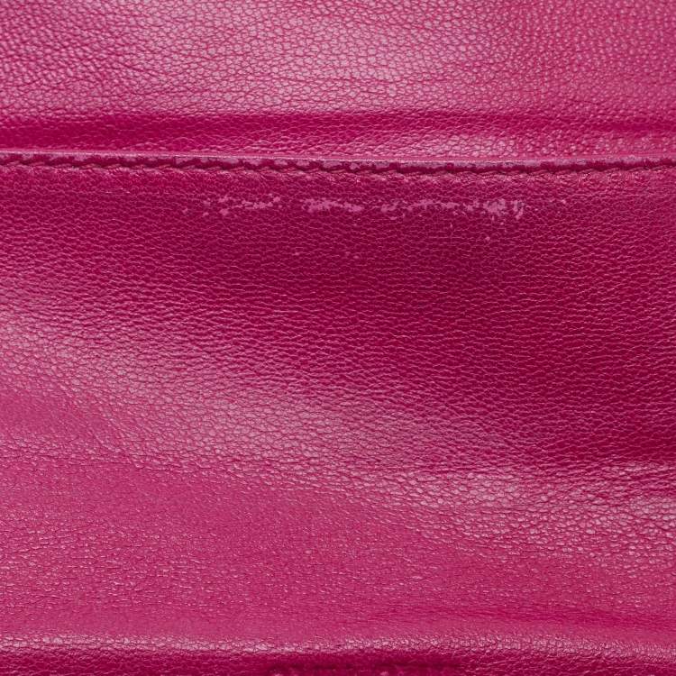 Pre Owned Miu Miu Black Patent Leather Bow Continental Wallet