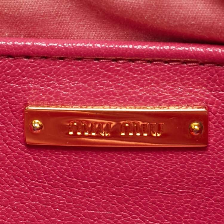 Pre Owned Miu Miu Two Tone Pink Leather Camera Crossbody Bag