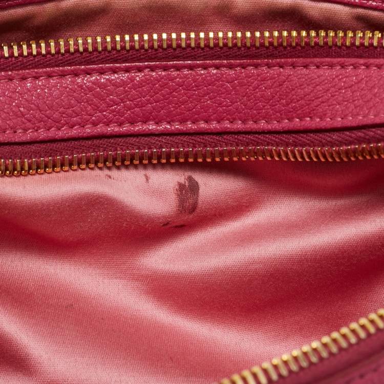 Pre Owned Miu Miu Two Tone Pink Leather Camera Crossbody Bag