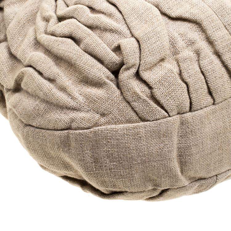 Pre Owned Miu Miu Beige Canvas Coffer Hobo