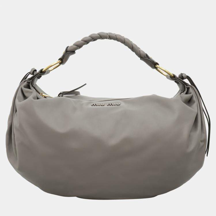 Pre Owned Miu Miu Tassle Shoulder Bag With Braided Handle