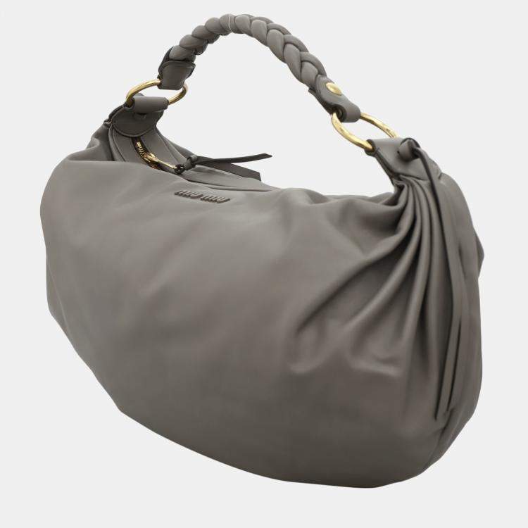Pre Owned Miu Miu Tassle Shoulder Bag With Braided Handle