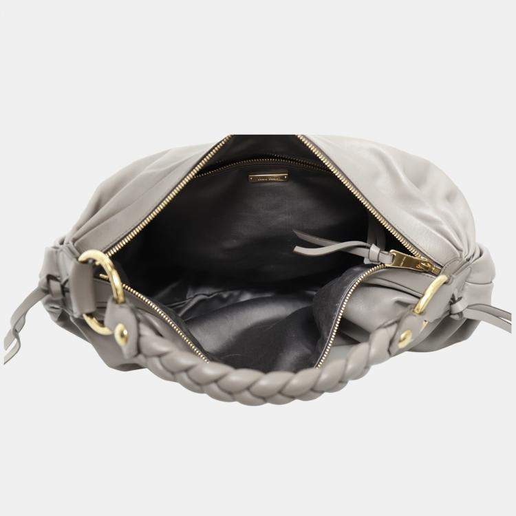 Pre Owned Miu Miu Tassle Shoulder Bag With Braided Handle