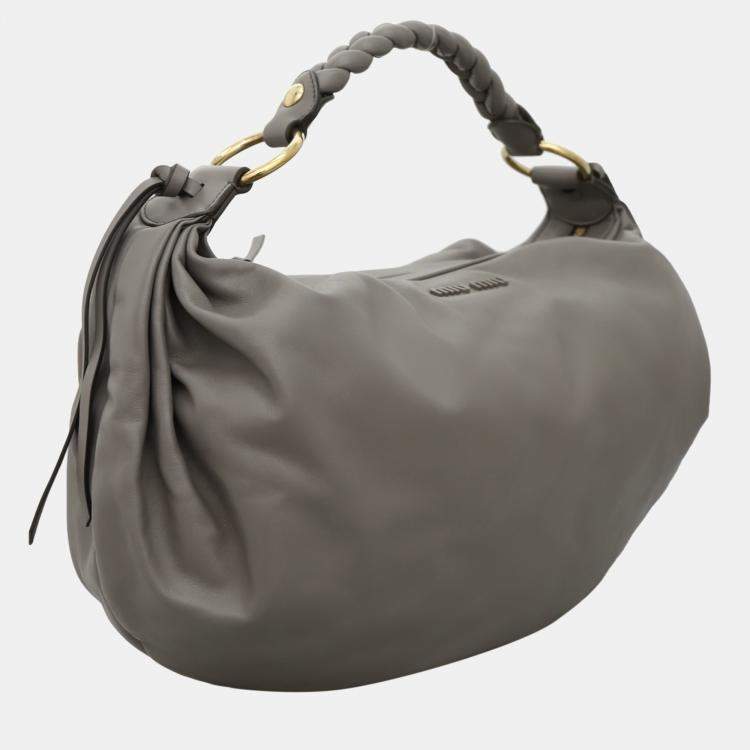 Pre Owned Miu Miu Tassle Shoulder Bag With Braided Handle