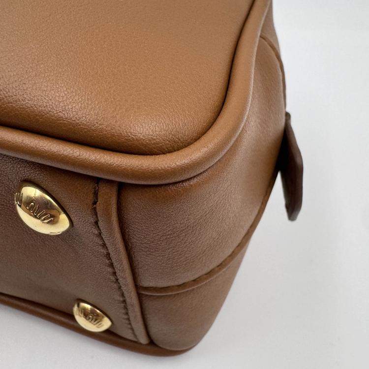 Pre Owned Miu Miu brown Leather Arcadie Satchel
