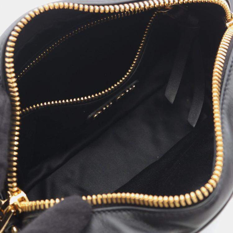 Pre Owned Miu Miu Miu Shoulder Bag Leather Black