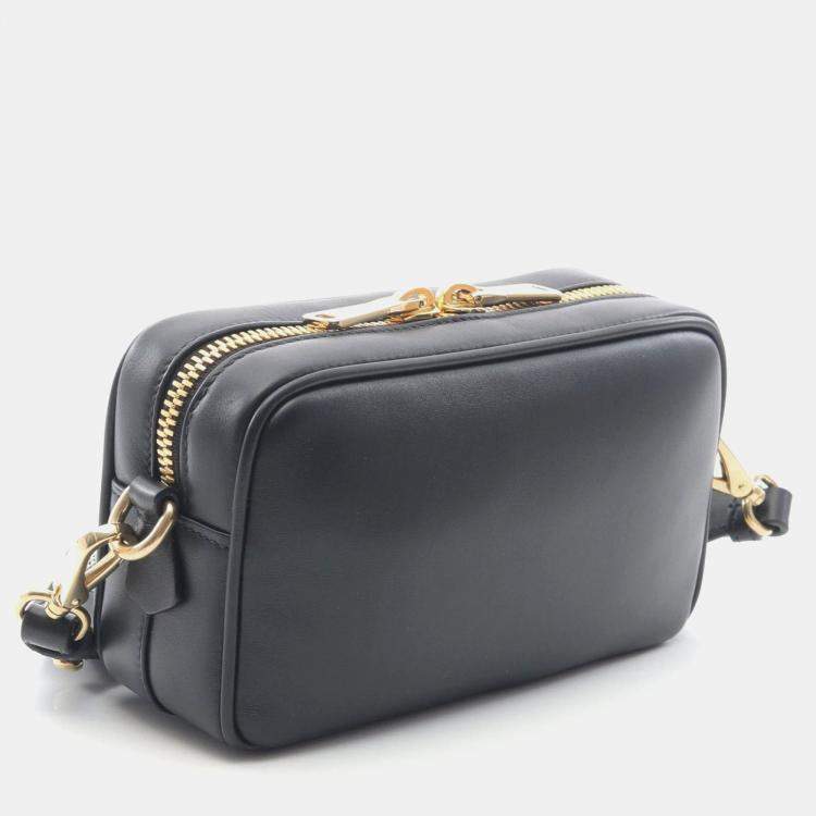Pre Owned Miu Miu Miu Shoulder Bag Leather Black