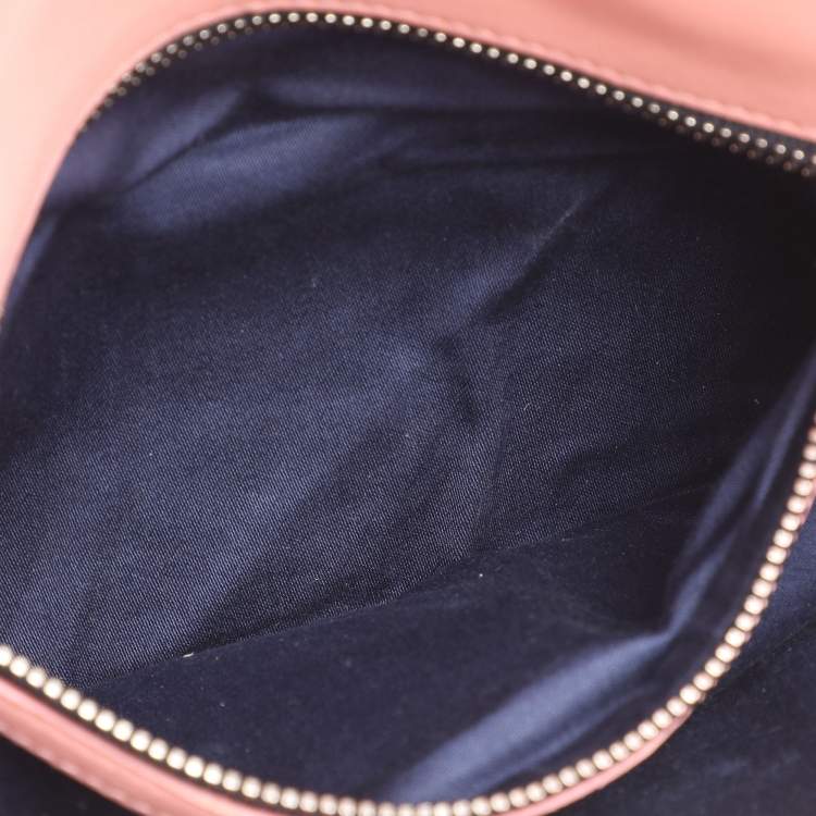 Pre Owned Miu Miu Orange Matelasse Leather Crystal Flap Shoulder Bag