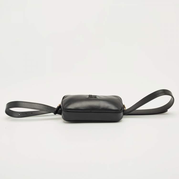 Pre Owned Miu Miu Black Leather Small Belt Bag