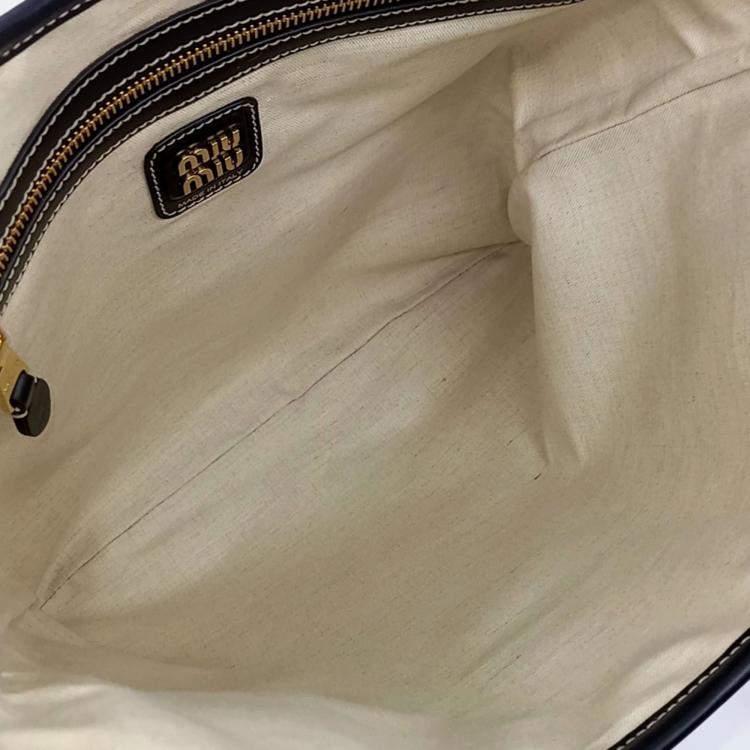 Pre Owned Miu Miu Black Leather Ivy Shoulder Bag