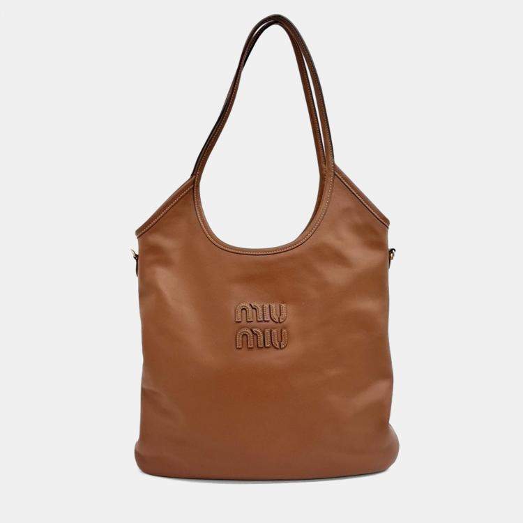 Pre Owned Miu Miu Brown Leather Ivy Shoulder Bag