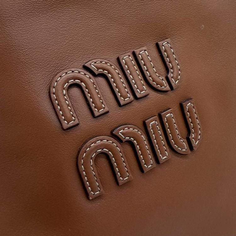 Pre Owned Miu Miu Brown Leather Ivy Shoulder Bag