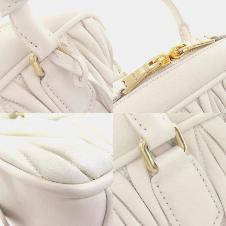 Pre Owned Miu Miu Miu Arcadi Matelasse Handbag Calfskin