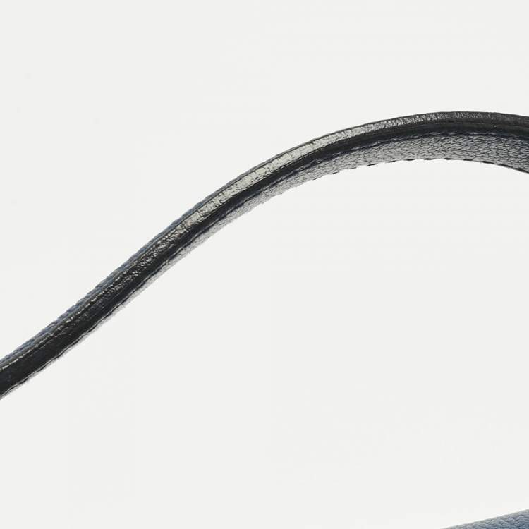 Pre Owned Miu Miu Two Tone Blue Madras Leather Push Lock Flap Top Handle Bag