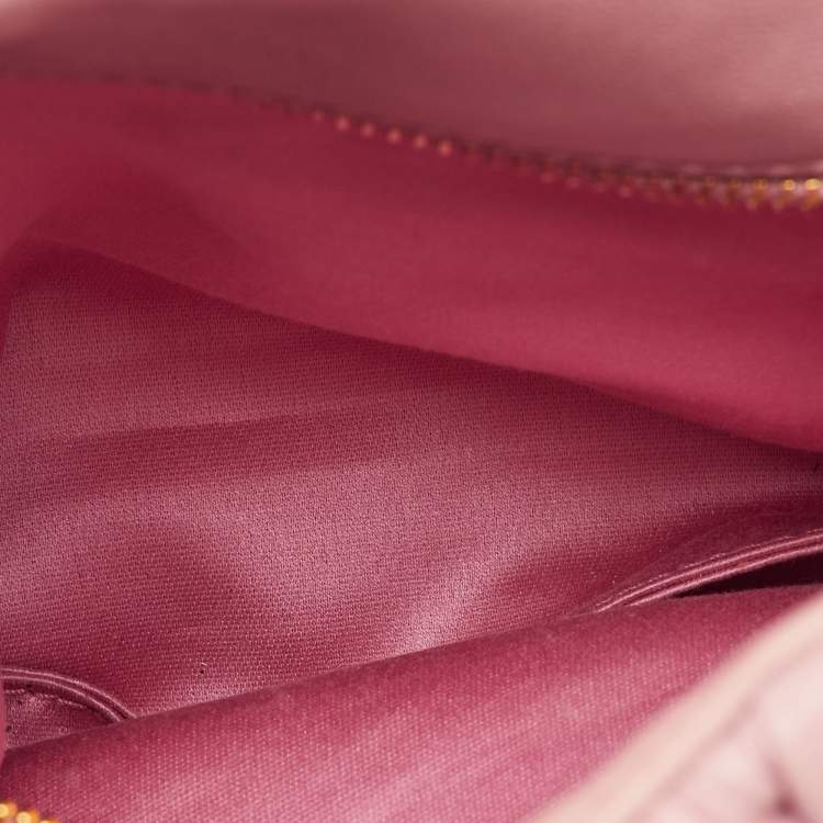 Pre Owned Miu Miu Rose Pink Matelassé Leather Bucket Bag