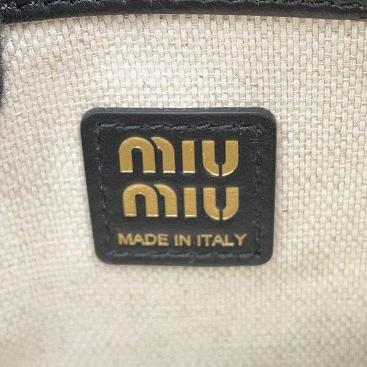 Pre Owned Miumiu Pocket Bag Black Nappa Leather