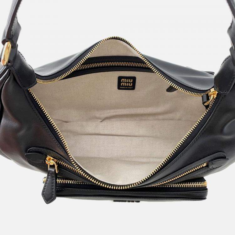 Pre Owned Miumiu Pocket Bag Black Nappa Leather