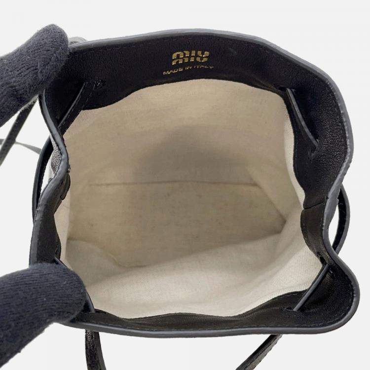 Pre Owned Miumiu Mini Bag Black Leather