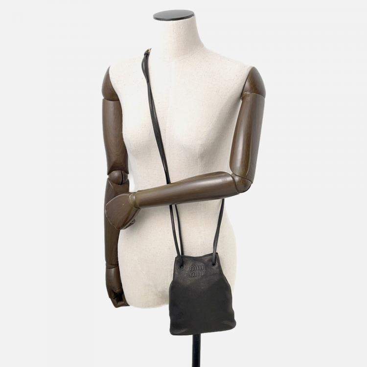 Pre Owned Miumiu Mini Bag Black Leather