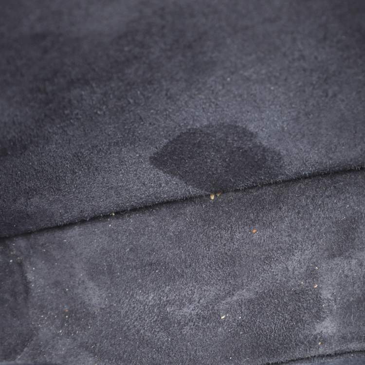 Pre Owned Miu Miu Push Lock Navy Blue Leather Satchel