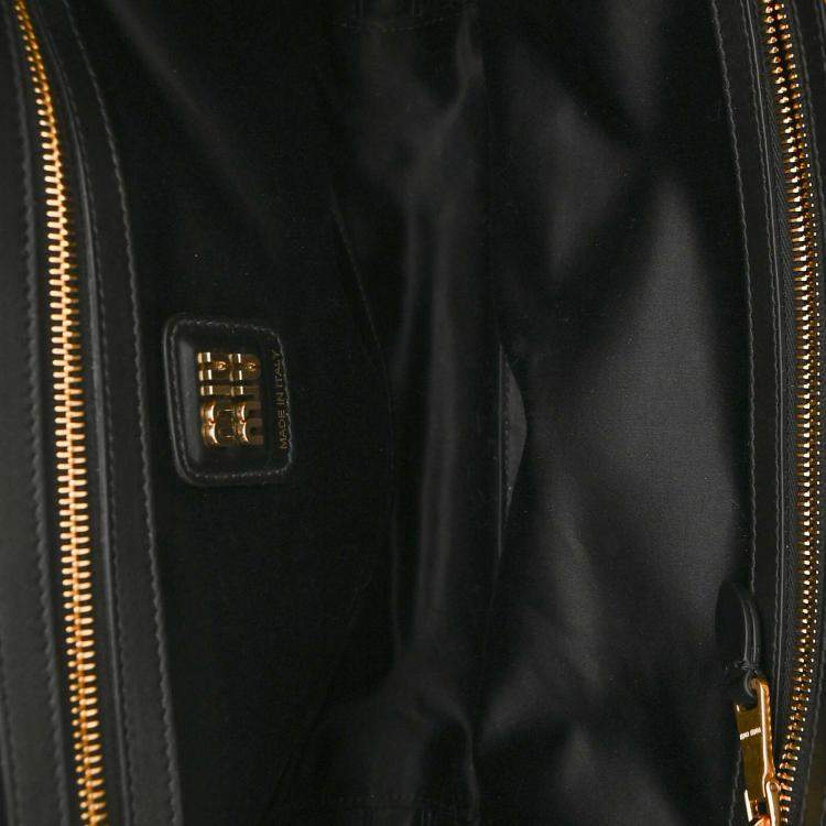 Pre Owned Miu Miu Black Leather 'Beau' Shoulder Bag