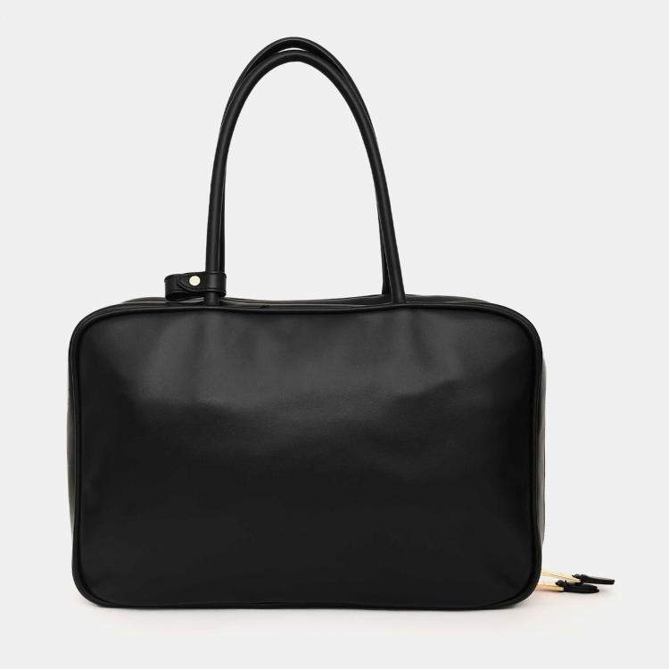 Pre Owned Miu Miu Black Leather 'Beau' Shoulder Bag