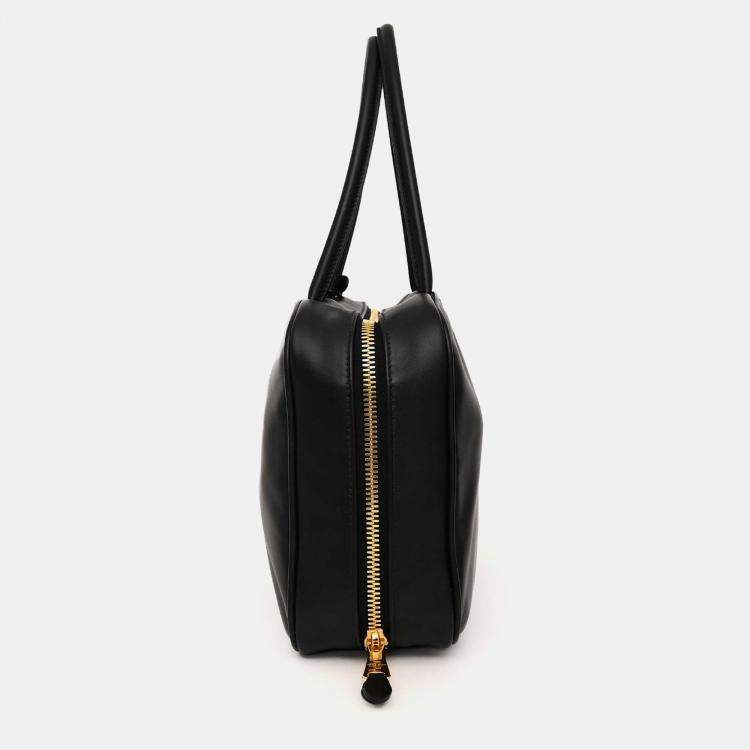 Pre Owned Miu Miu Black Leather 'Beau' Shoulder Bag