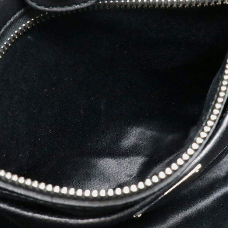 Pre Owned Miu Miu Miu Matelasse Nappa Crystal Gathered Handbag Shoulder Leather Black