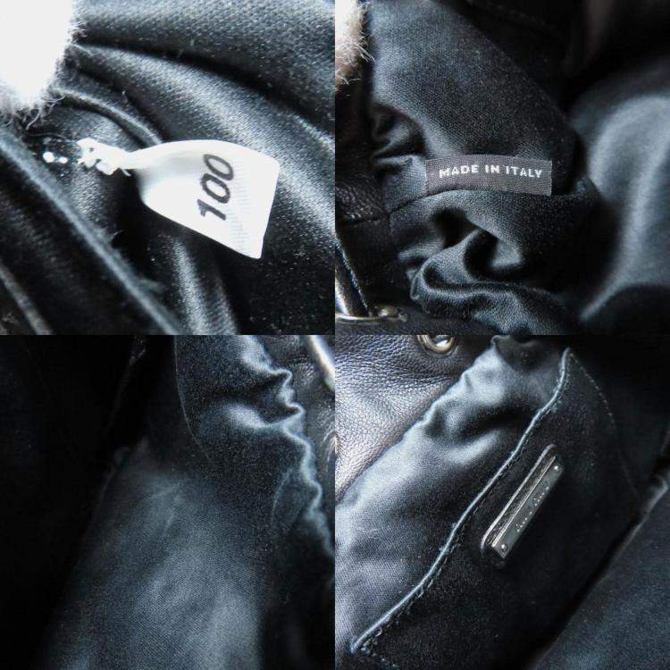 Pre Owned Miu Miu Miu Studded Shoulder Bag Leather