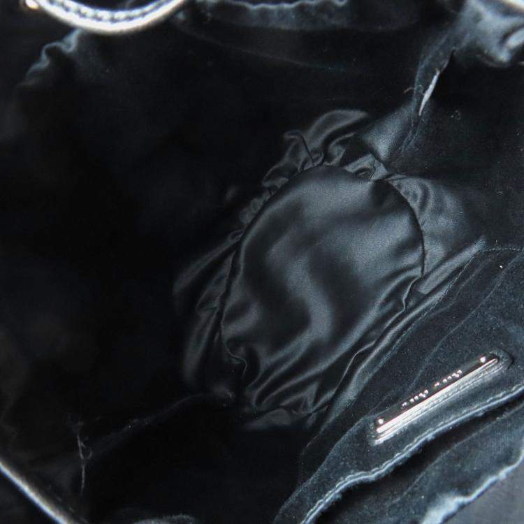 Pre Owned Miu Miu Miu Studded Shoulder Bag Leather