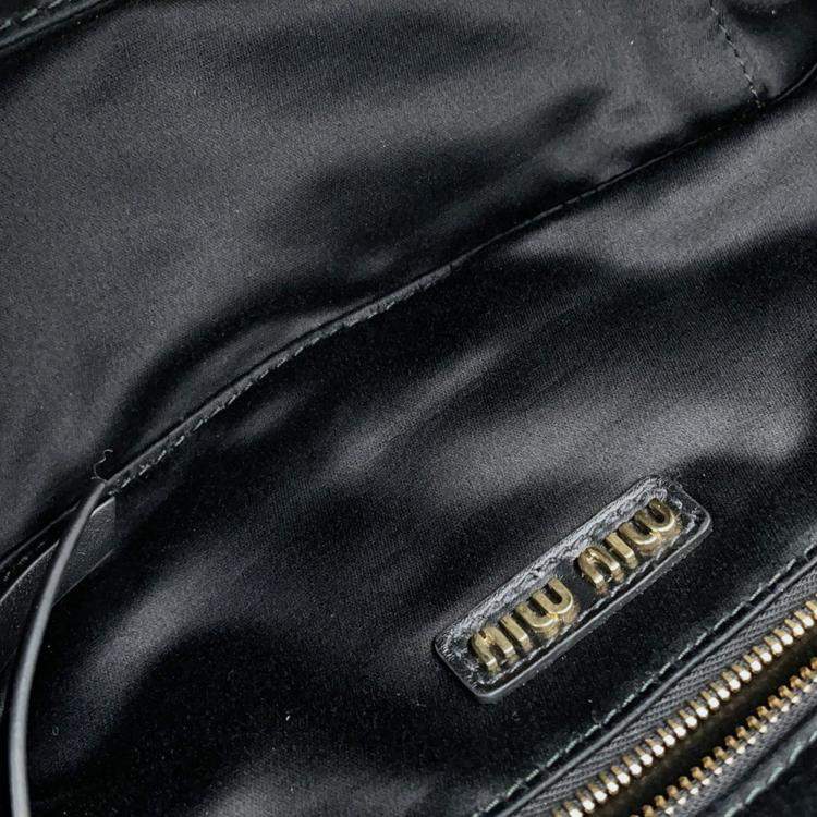 Pre Owned Miu Miu Miu Handbag Arcadi Leather 2-Way Black