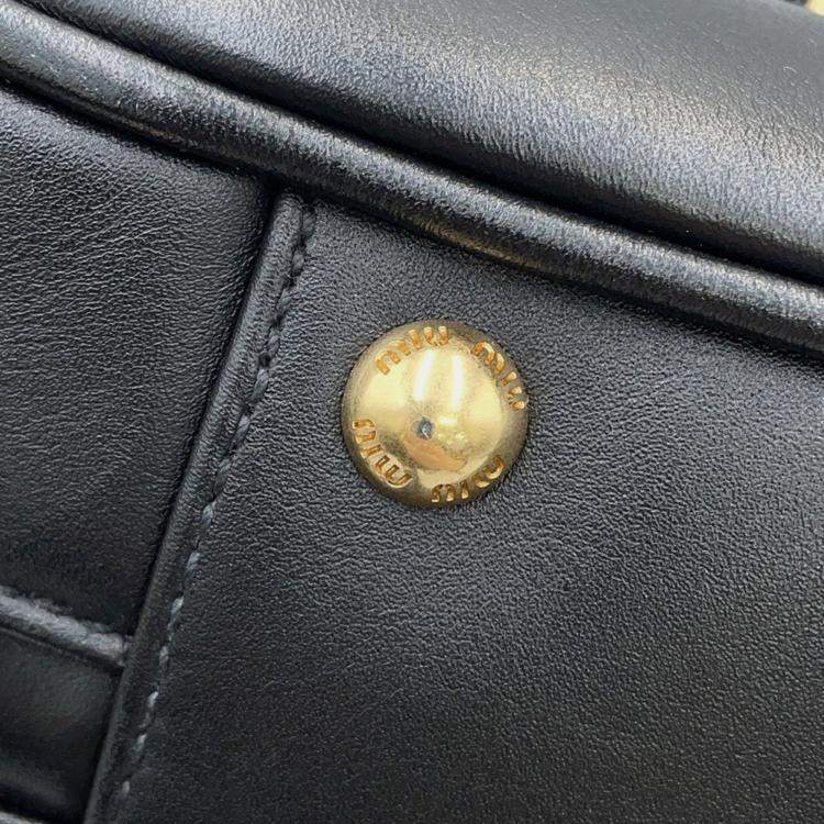 Pre Owned Miu Miu Miu Handbag Arcadi Leather 2-Way Black