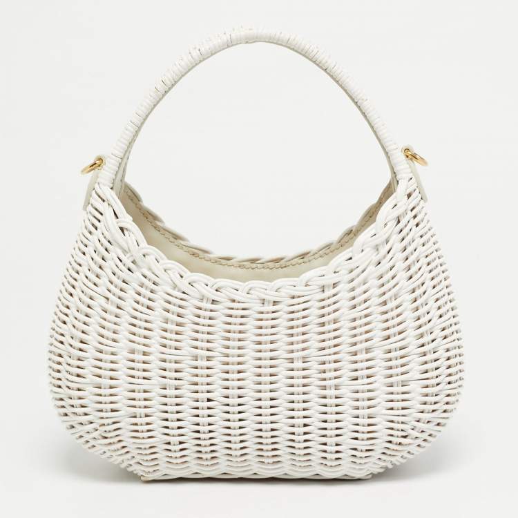 Pre Owned Miu Miu Wander White Wicker Bag