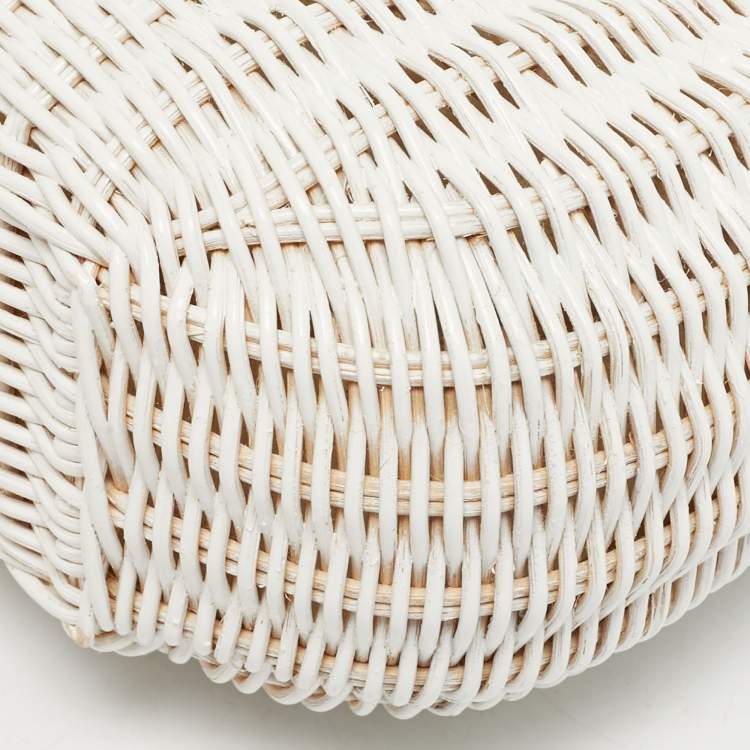 Pre Owned Miu Miu Wander White Wicker Bag