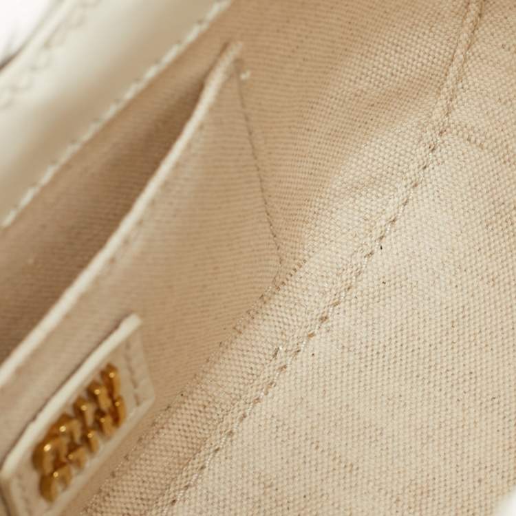 Pre Owned Miu Miu Wander White Wicker Bag