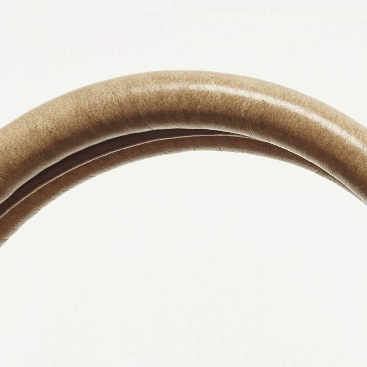 Pre Owned Miu Miu Bauletto Beige Vitello Shine Leather Satchel